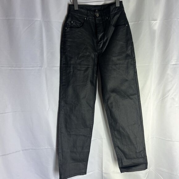 Empyre Size 0 Woman’s Tori Coated Black Jeans Loose Fit NWT - Picture 7 of 9